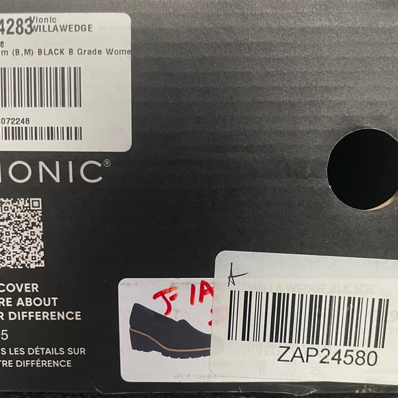 $139 Vionic Water Repellent Wedges Willa Wedge Black Slip-On Shoes Sz 8.5 NWB - Picture 6 of 6